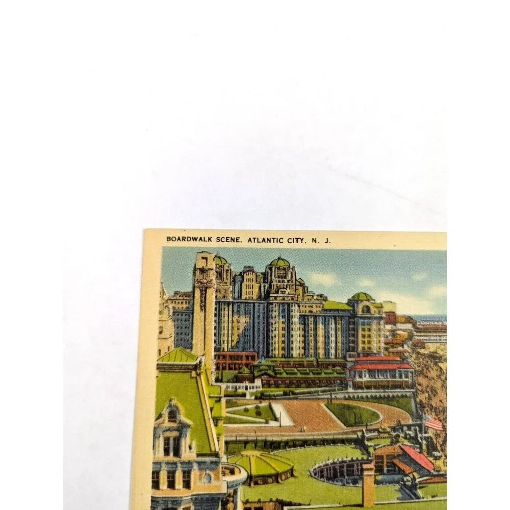 Vintage Postcard Atlantic City‎ New Jersey Boardwalk Scene Beach Unposted USA